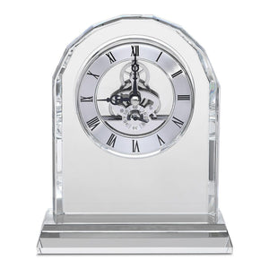 Crystal Desk Clock with Arched Top & Laser Engraving