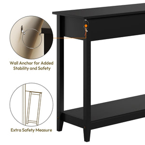 Console Table with 3 Drawers and Storage Shelf