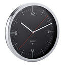 Round Black Analog Radio-Controlled Wall Clock