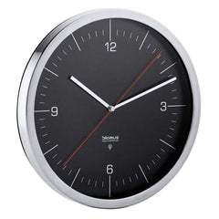 Round Black Analog Radio-Controlled Wall Clock