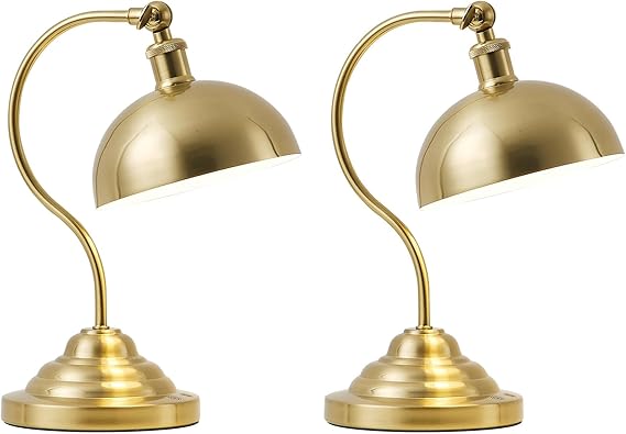 Cordless LED Table Lamp with Swing Arm & Plastic Shade