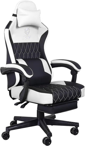 Ergonomic Gaming Chair with Massage Lumbar Support & Adjustable Headrest