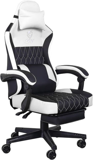 Ergonomic Gaming Chair with Massage Lumbar Support & Adjustable Headrest