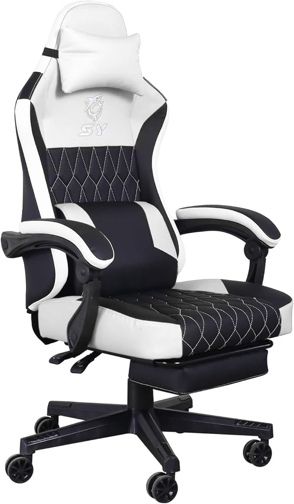 Ergonomic Gaming Chair with Massage Lumbar Support & Adjustable Headrest