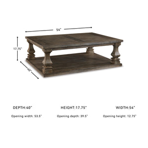 Farmhouse Coffee Table – Weathered Gray Finish