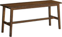 Bamboo Dining Bench with Metal Legs – Farmhouse Kitchen & Entryway Bench