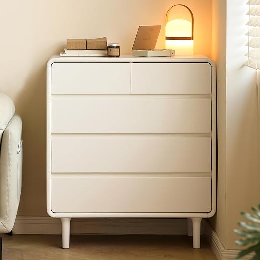Solid Wood Nightstand with Drawers