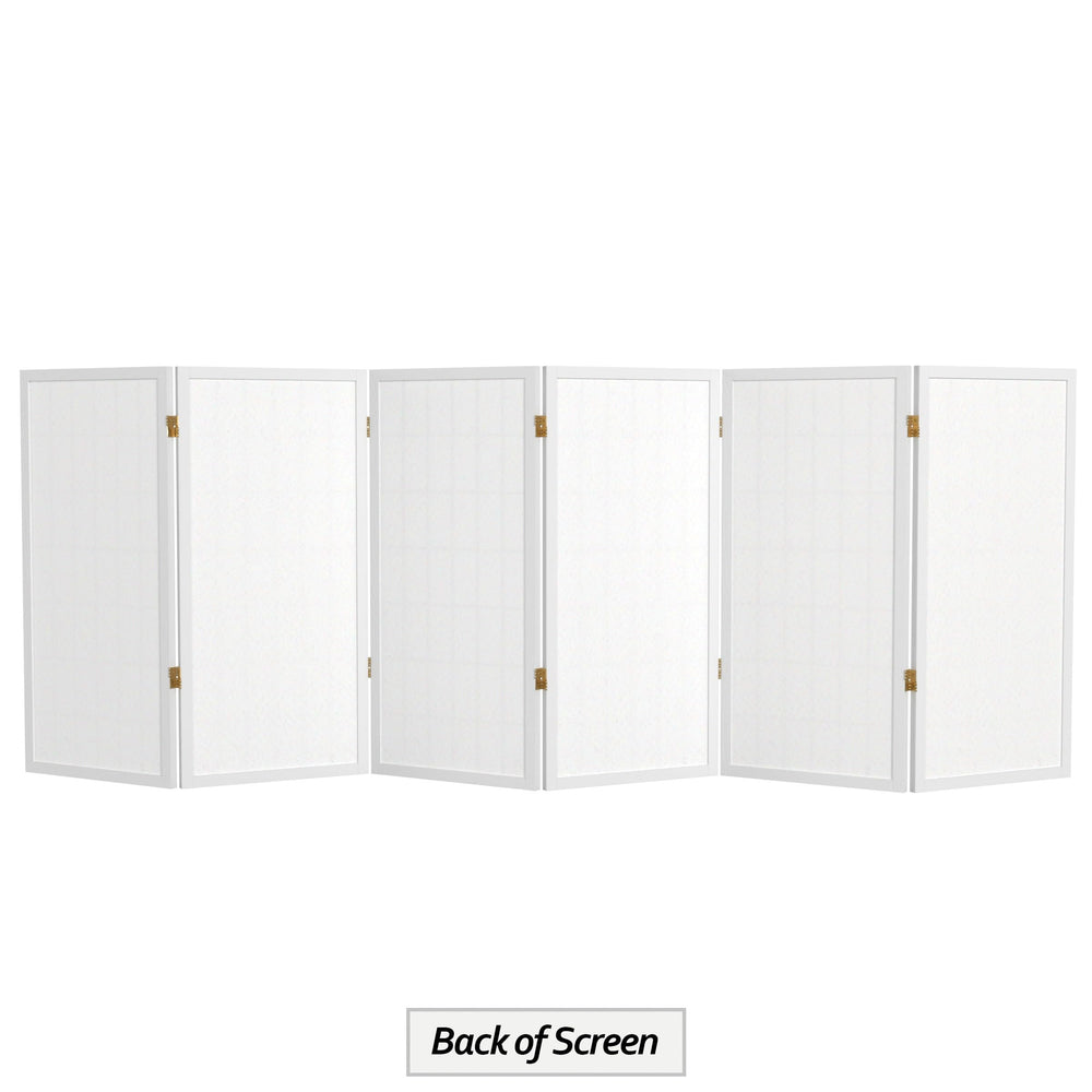 6-Panel Shoji Screen Room Divider – White Rice Paper & Wood