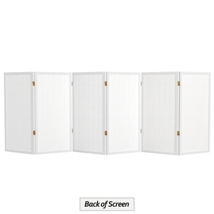 6-Panel Shoji Screen Room Divider – White Rice Paper & Wood