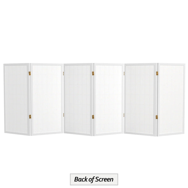 6-Panel Shoji Screen Room Divider – White Rice Paper & Wood