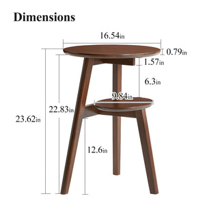 2-Tier Round End Table with Storage Shelf