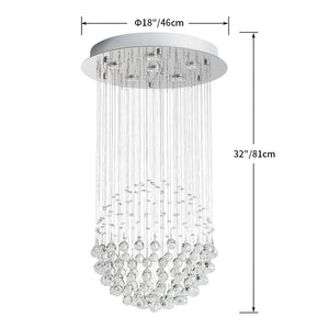 K9 Crystal Raindrop Chandelier – Modern LED Ceiling Light