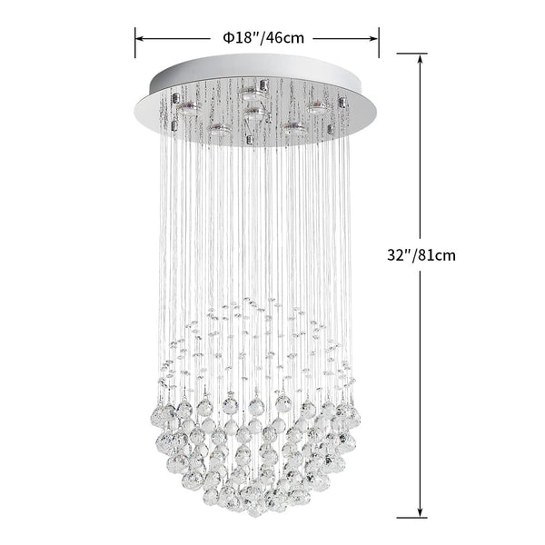 K9 Crystal Raindrop Chandelier – Modern LED Ceiling Light