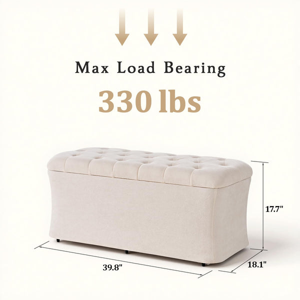 Storage Ottoman Bench with Lid – Tufted Velvet Footrest & Bedroom Chest
