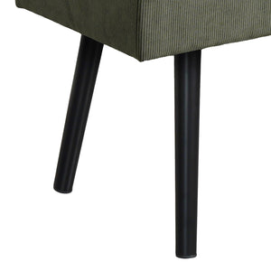 Corduroy Upholstered Entryway Bench with Metal Frame