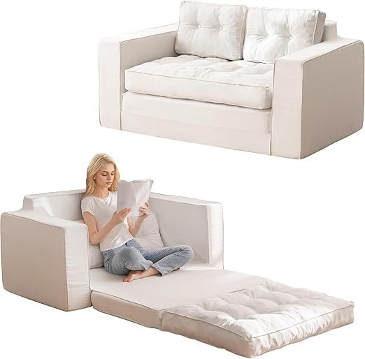 Convertible Loveseat Sleeper Sofa Bed with Cushion & Pillows