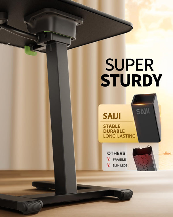 Height & Angle Adjustable TV Tray Table with Wheels