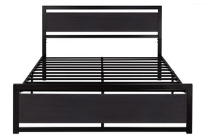 Metal Platform Bed Frame with Headboard & Slat Support