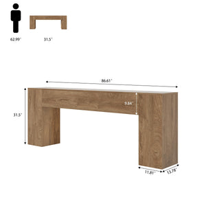 Extra Long Console Table 86-Inch Farmhouse Entryway Sofa Table