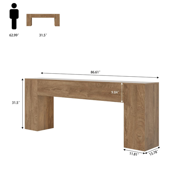 Extra Long Console Table 86-Inch Farmhouse Entryway Sofa Table