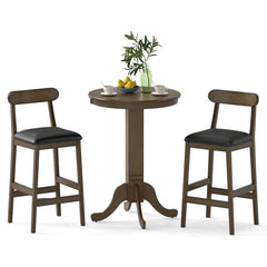 3-Piece Round Bar Table Set with 2 Stools
