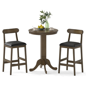 3-Piece Round Bar Table Set with 2 Stools
