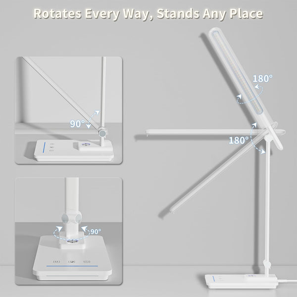 LED Desk Lamp with USB Port & Touch Control