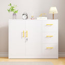 3-Drawer Lockable Metal File Cabinet with Wheels