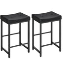PU Leather Counter Height Bar Stools with Footrest, Set of 2