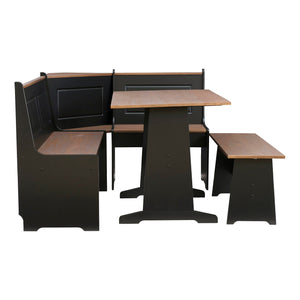 3-Piece Breakfast Nook Dining Set with Hidden Storage Benches