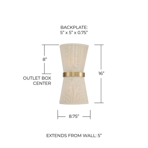 Rope Wall Sconce Light 2-Light