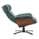 Top Grain Leather Reclining Swivel Chair with Ottoman