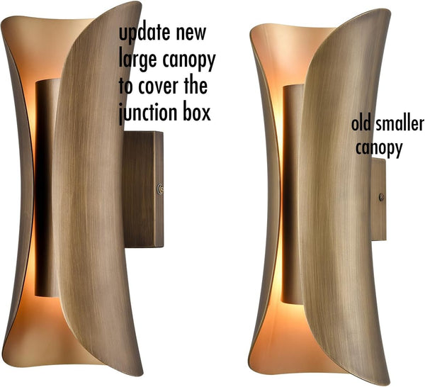 2-Light Brushed Brass Wall Sconce