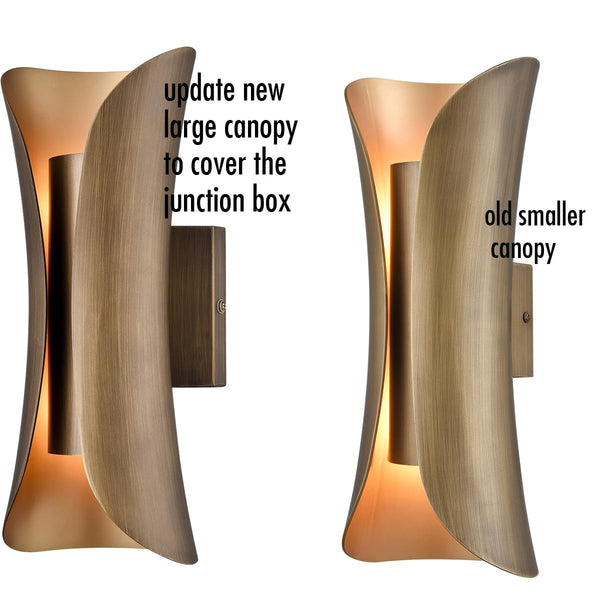 2-Light Brushed Brass Wall Sconce