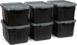 Heavy Duty Plastic Storage Totes with Lids – Stackable Bins