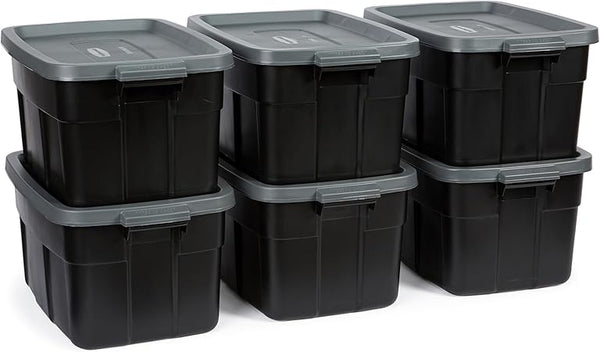 Heavy Duty Plastic Storage Totes with Lids – Stackable Bins