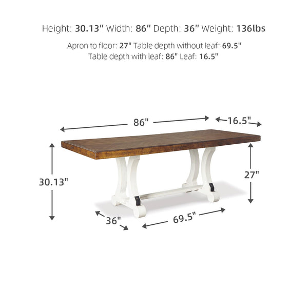 Farmhouse Extendable Dining Table with Leaf