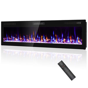 72-Inch Recessed & Wall Mount Electric Fireplace