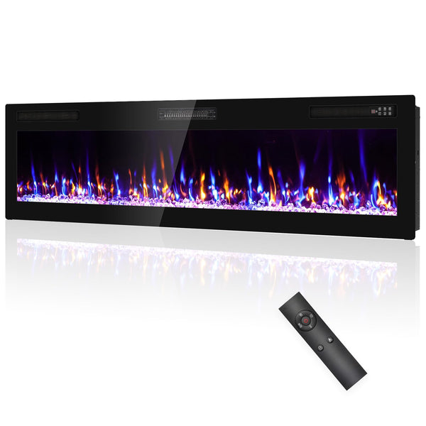 72-Inch Recessed & Wall Mount Electric Fireplace