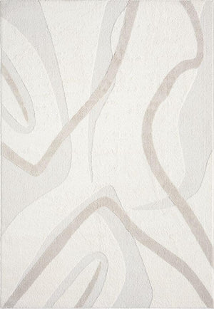 Cream & Beige Abstract Area Rug
