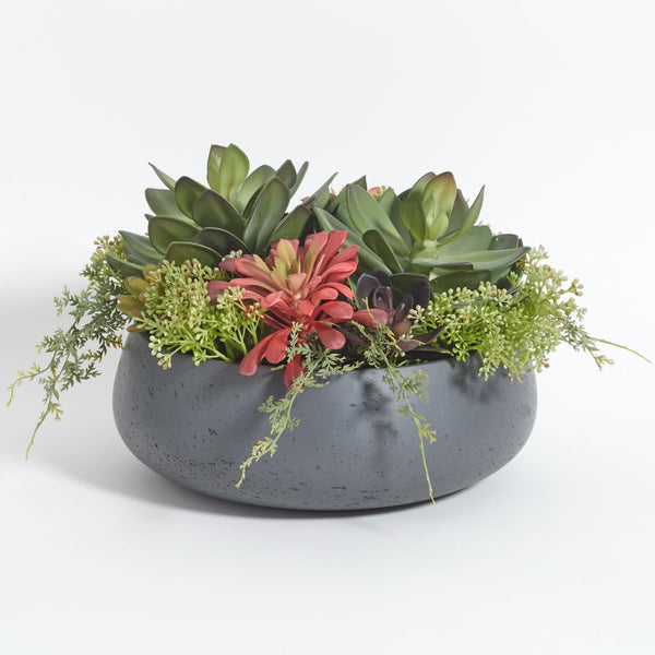 Faux Succulent Arrangement with Planter Pot
