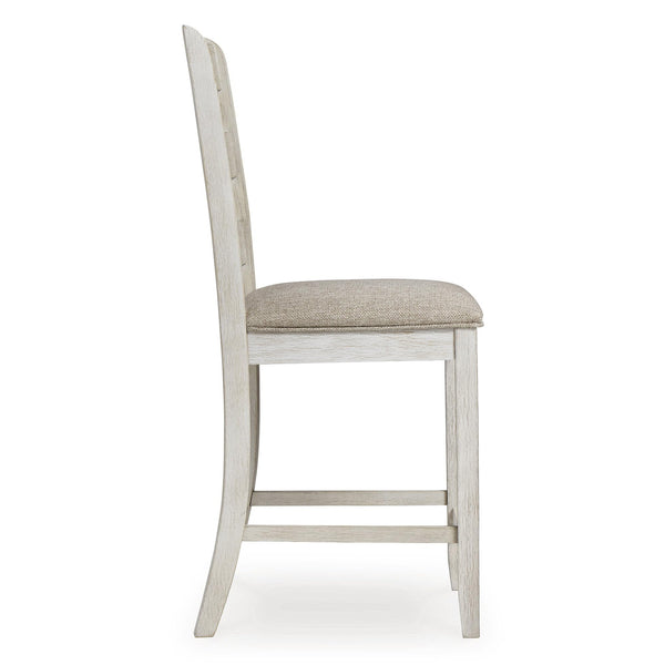 Counter Height Ladderback Bar Stools Set of 2 – Upholstered Seat, Solid Wood