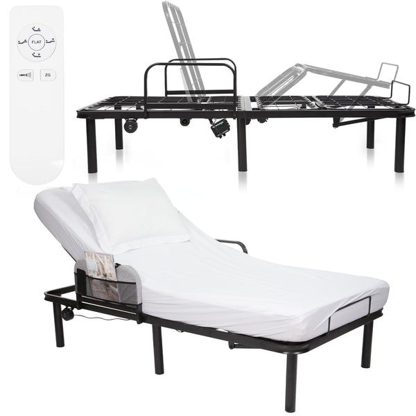 Twin Adjustable Bed Base Frame – Electric Metal Platform with Remote & USB Ports