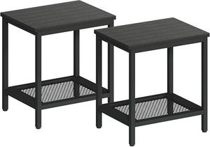 2-Tier Outdoor Side Table with Storage