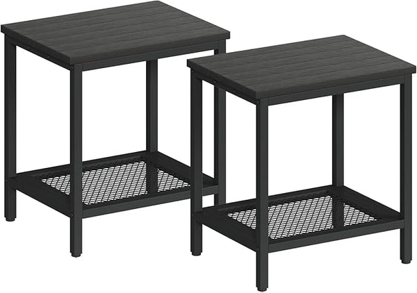2-Tier Outdoor Side Table with Storage