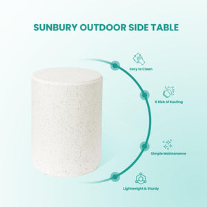 Outdoor Concrete Side Table — MgO Patio Accent Table