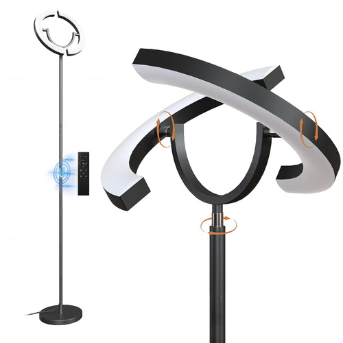 LED Floor Lamp with Remote, Stepless Dimming & Color Temperature Control