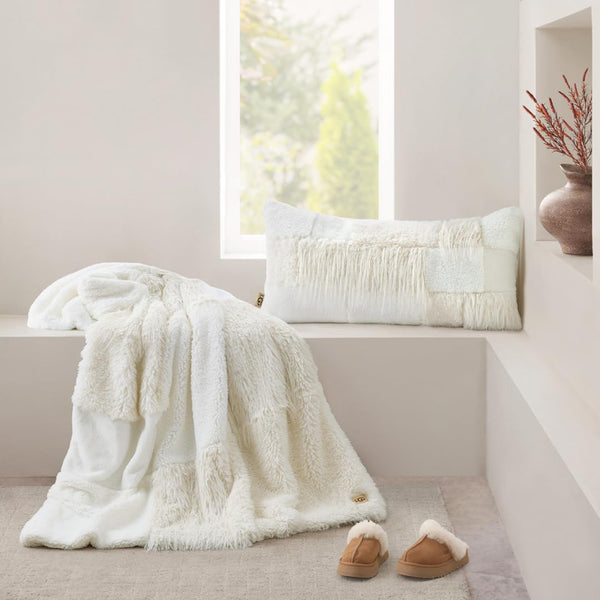 Faux Fur Lumbar Accent Pillow 14" x 30"