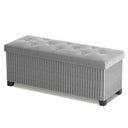 Foldable Velvet Storage Ottoman Bench