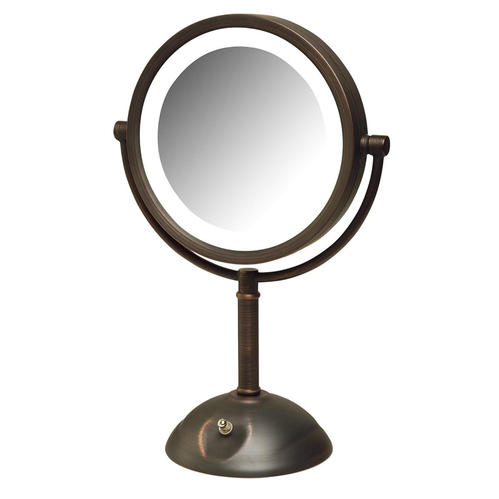 Lighted Tabletop Vanity Mirror with 1X & 8X Magnification